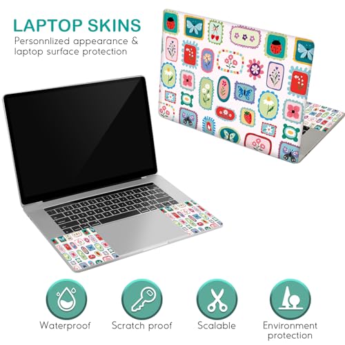 Image of DINKY Flower Butterfly 12.1 13 13.3 14 15 15.4 15.6 inches Netbook Laptop Skin Sticker Cover Soft Reusable Protector for 11.6-15.6 Inch Notebook Chromebook Skin Decal
