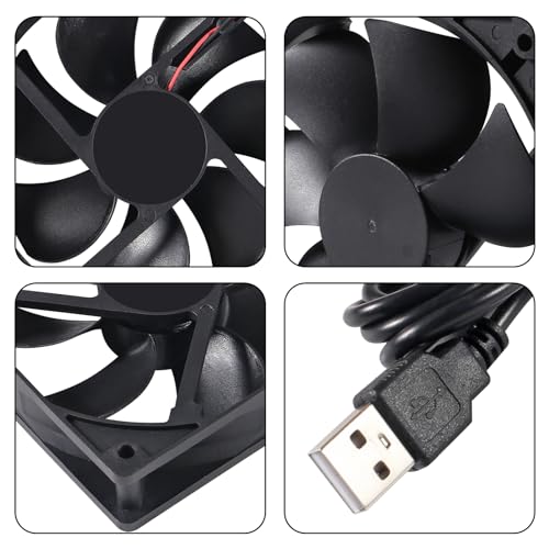 AITRIP 2PACK 120mm 5V USB Computer PC Fan, 120mm Fan 5V USB Brushless 12025 120x25mm for Cooling PC Computer Case CPU Coolers Radiators - Image 3