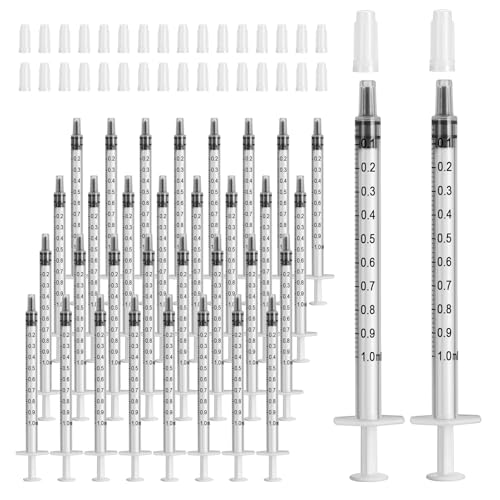 100 Stück 1ml Kolostrum Spritze mit Kappen ohne Nadel Kolostrumspritze Kunststoff Spritzen zum Nachfüllen und Messen von Flüssigkeiten 1ml Spritze zum Wissenschaftliche Labors Pflanzenbewässerung