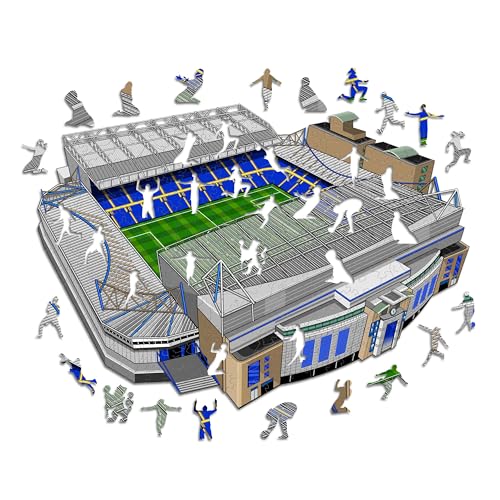 Iconic Puzzles, Chelsea FC Stamford Bridge, 100% eco-sustainable wooden puzzle with official license, size L, 500 pieces