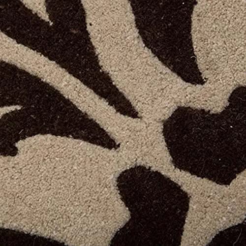 Image of Export Quality Handtufted Woolen Carpet for Living Room Bedroom & Hall - Color - Choco /Ivory - Size - 6 x 8 Feet