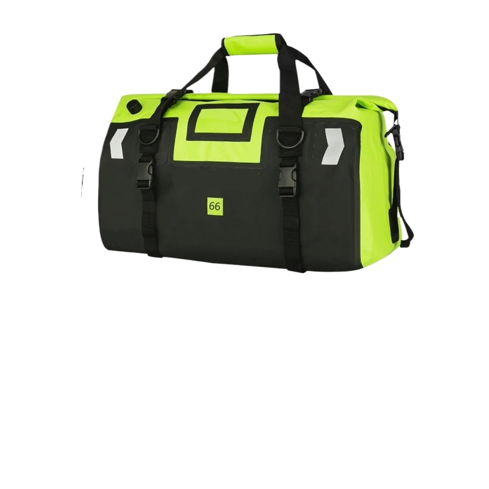 Sacoche Arrière Étanche pour Moto, Idéale pour Les Voyages Et Activités De Plein Air. Enroulable 20/66/100 L(Black Green 66L)