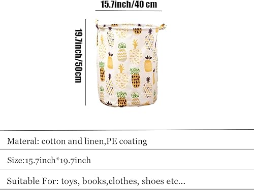 Miniatura 6 de Cesta de lavandería para niños, cestas de ropa para niños pequeños con asas duraderas, cesta de almacenamiento de tela de algodón y lino,