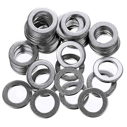 Image of 50PCS M14 Oil Drain Plug Gasket Aluminum Engine Oil Crush Washer Seals High Temperature Resistant for Honda Accord Acura Civic Ridgeline Odyssey CR-V Pilot Fit Element OEM 94109-14000