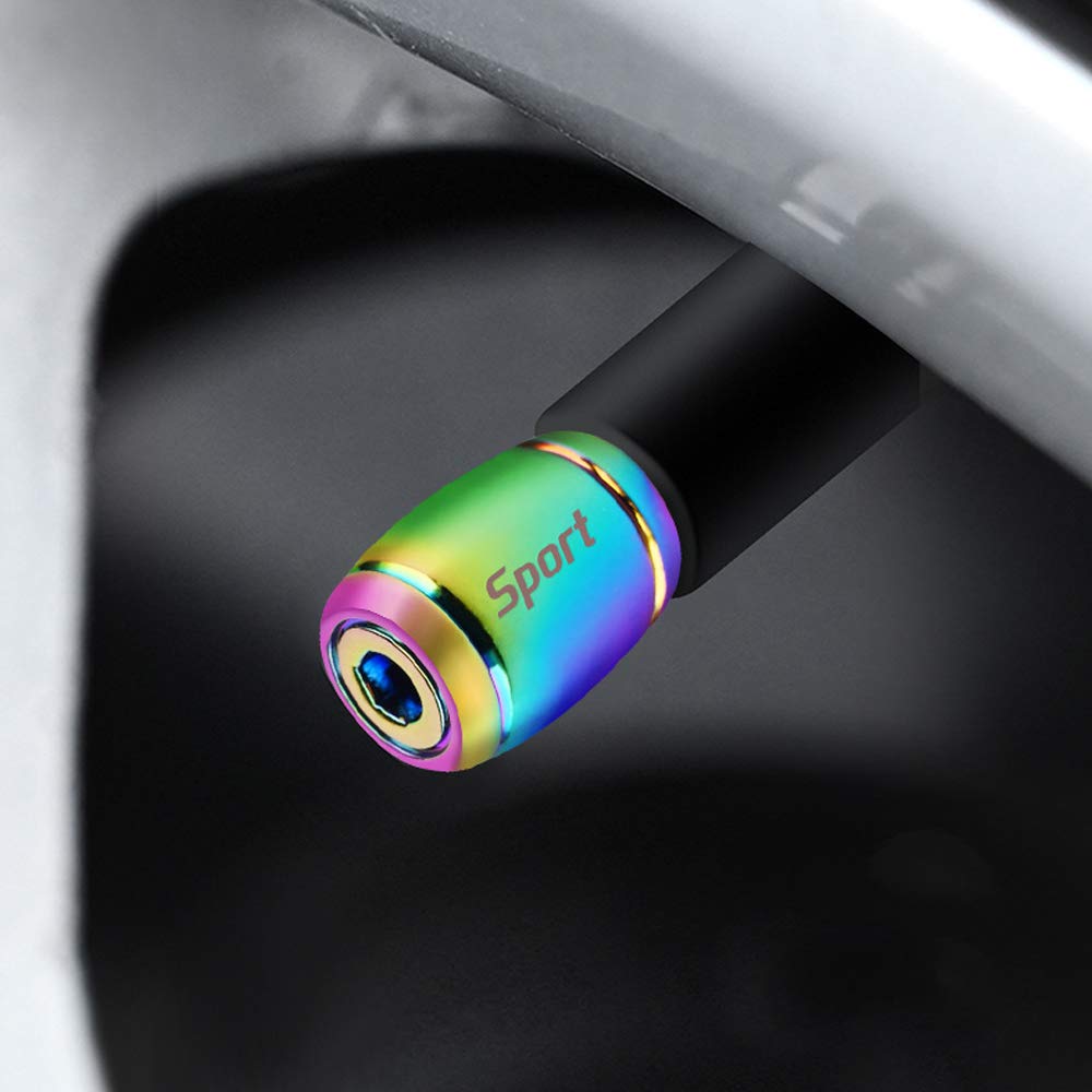 Tappi Coprivalvola Per Pneumatici In Alluminio - 4 Pezzi Universali Nero, Con Guarnizione Anti-perdita, Per Auto, Moto, Camion, SUV