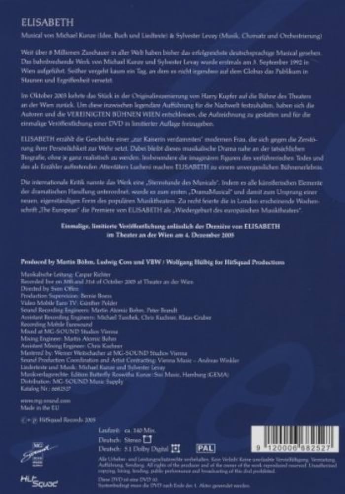 Elisabeth - das Musical-Live aus Theater An der Wien [Import allemand] エリザベート ウィーン キャスト ドイツ語 DVD PAL式 Amazon.co.jp: Elisabeth - das Musical-Live aus Theater An