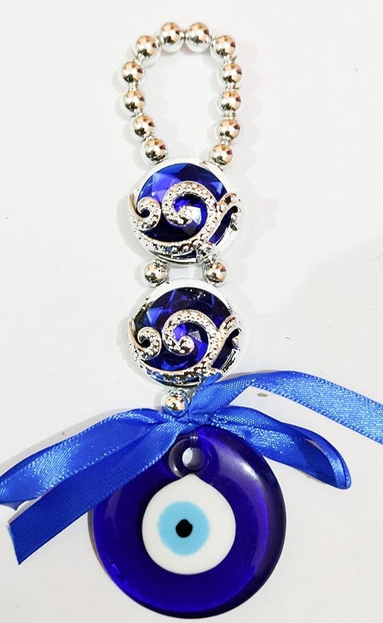 Luxury Haven Small Evil Eye Hanging for Home Decor and Wall Entrance and Positive Energy,Car Pandent Dashboard,Good Luck and Prosperity,Room and Office Window Diwali Decoration Pack of 1