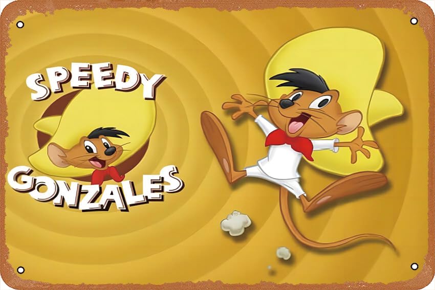 speedy gonzales Metal Tin Sign 12X8 Inch Poster Cafe Bar Office Art Wall Decoration