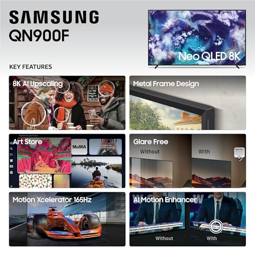 Image of Samsung 85-Inch Class Neo QLED 8K QN900F Series, Vision AI, Mini LED Smart TV (2025 Model, 85QN900F) Neo Quantum HDR 8K Pro, Object Tracking Sound + w /Dolby Atmos, Glare Free, Alexa Built-in