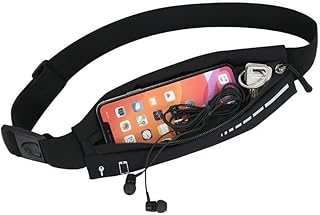 Slim Running Belt Fanny Pack, Adjustable Reflective Phone Holder Runners Waist Pouch Belt for Workout, Money Belt Running ...