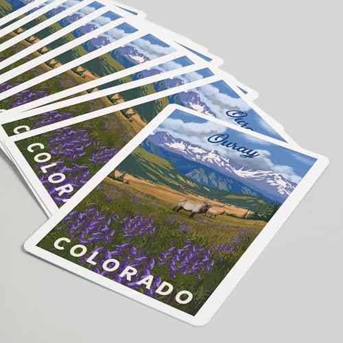 Baraja de poker Ouray Colorado Elk y flores 52 cartas miniatura 5