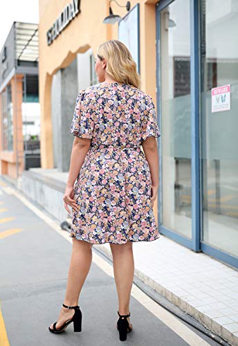 Image of Nemidor Women Plus Size Summer Dress Casual Boho Swing Pocket