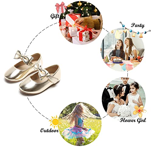 Image of Felix & Flora Toddler Flower Girl Dress Shoes - Girl Ballet Flats Party School Shoes Wedding