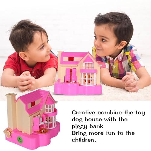 Image of Toyzone Puppy House Coins Bank (Pink) | Classic Puppy House Toy | Coin Stealing Puppy House | Coin Collecting Saving Box | Piggy Bank | Kids 1-8 Years