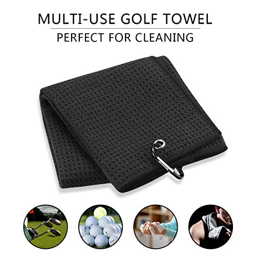 pzihao Golf Club Brush and Microfibe Towel Kit Cleaning brush, with Carabiner Clip Waffle Pattern Cleaning Tool - Image 4