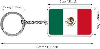 Mexico Flag Keychain Mexican Key Ring-2 Pack