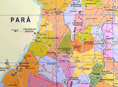 MAPA/POSTER DO ESTADO DO TOCANTINS - DIMENSÕES: LARGURA 89 CM X ALTURA 117 CM