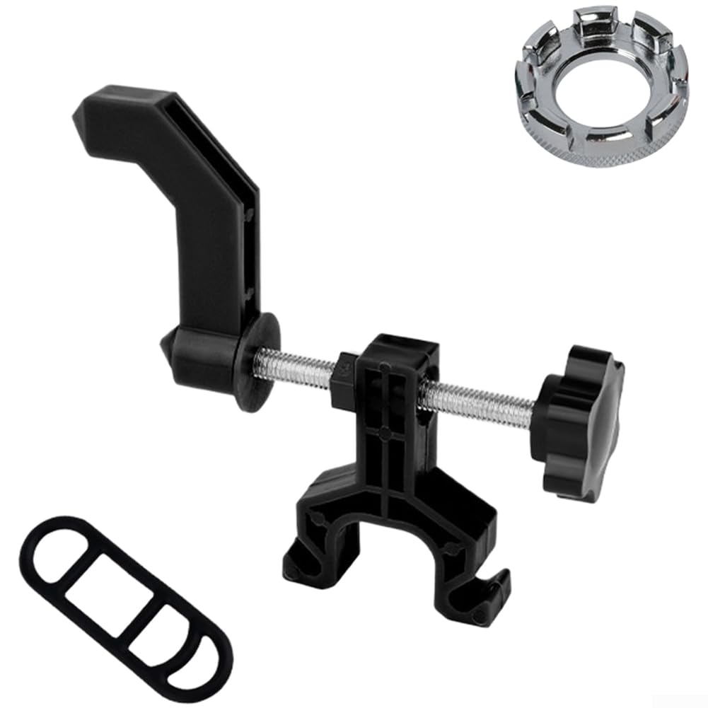 Bike Wheel Truing Stands, ABS Portable Rim Spoke Adjuster, Quick Setup for Mountain Road Bike Maintenance, Compact Repair Tool for Front Rear Wheels(Black-B)