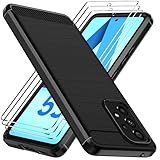 ivoler Funda para Samsung Galaxy A53 5G con 3 Piezas Cristal Templado, [Protección Militar] Carcasa Protectora Antigolpes, Fina Suave TPU Silicona Caso Anti-Choques Case, Negro