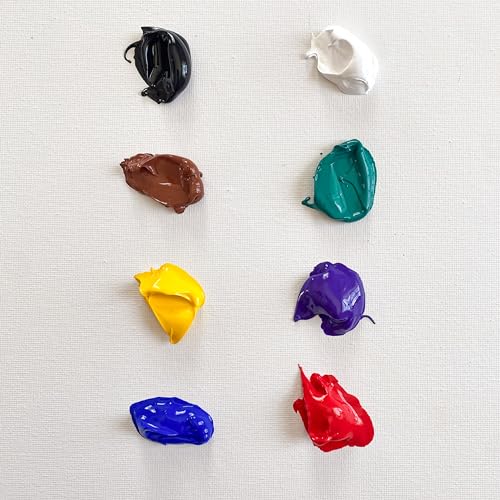 Image of milo Heavy Body Acrylic Paint Set, 8 Primary Colors, 8 oz Jars, Semi-Gloss | Safe, Non-Toxic, Made in the USA, Arts & Crafts Paints for Artists, Student & Hobby Painters, Paint Pack, Classroom, Bulk