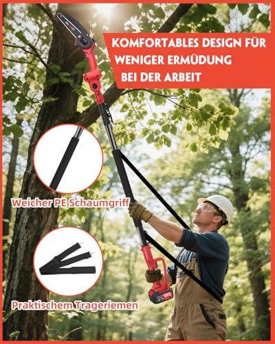 Veitorld Akku-Kettensäge mit Teleskopstange für Astschnitt – Bild 5