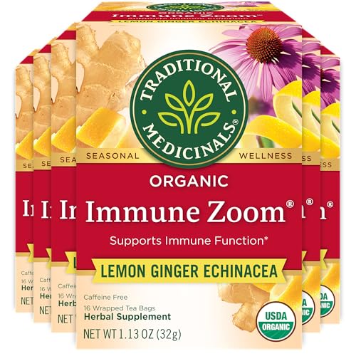 Traditional Medicinals Tea, Organic Immune Zoom Lemon Ginger - Supports