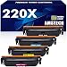 Produktbild Amstech 220X 220A Mit Chip Toner Kompatible für HP 220X W2200X Color Laserjet Pro MFP 4302dw 4302fdw 4202dw 4202dn 4302fdn Schwarz Cyan Gelb Magenta W2201X W2202X W2203X 4 Pack