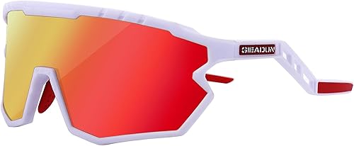 Vista 59 de Gafas de sol deportivas Gafas de ciclismo Gafas polarizadas rosadas Gafas de béisbol con 3 lentes, pesca, esquí, correr, golf