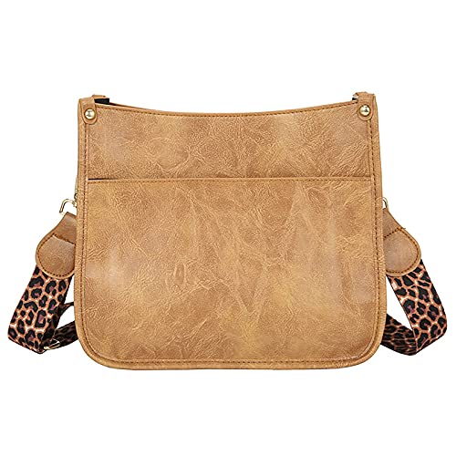 HAIBOLAN Women's Leopard Guitar Strap Crossbody Purse Shoulder Bucket Cross-body Purse
