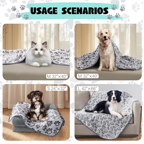 Stuffed® Premium Soft Dog Blanket Washable, 40"x32" Cat Blanket for Indoor Cats Large Medium Small Dog Gifts Puppy Essentials (Grey) - Image 5