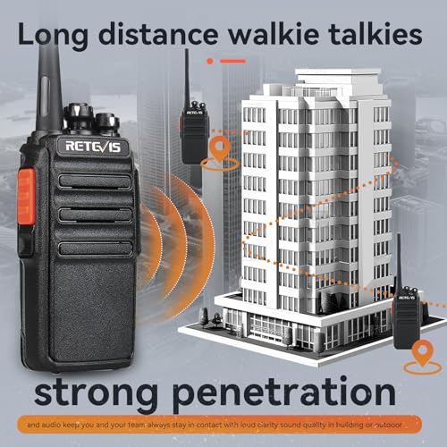 Retevis H-777S Walkie Talkies Long Range,Heavy Duty Portable FRS Two-Way Radios, Hands Free,Safe Call,Rugged Commercial 2 Way Radios with Gang Charger,for Warehouse, Churches,Jobsite(6 Pack) - Image 6
