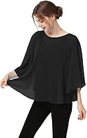 Vista 3 de Capas para mujer, chal de gasa casual, capa transparente, chal y envoltura, poncho