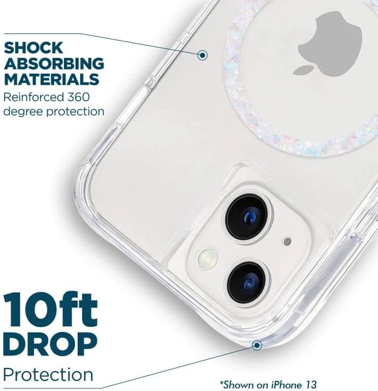 Case-Mate iPhone 14 Pro Case - Clear Twinkle Diamond [10ft Drop Protection] [Compatible with MagSafe] Magnetic Cover with Cute Bling Sparkle for iPhone 14 Pro 6.1", Anti-Yellow, Anti-Scratch, Slim image 5