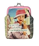 Anne Taintor Vinyl Kiss Lock Change Coin Purse - She Had Made Yet Another Wise Shopping Decision