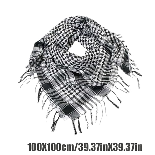 Palestinian Scarf Palestine Wrap 39x39inch Shemagh Scarf, Soft & Skin-Friendly Plaid Palestine Keffiyeh with Tassel, Head-Neck-Face Accessory2