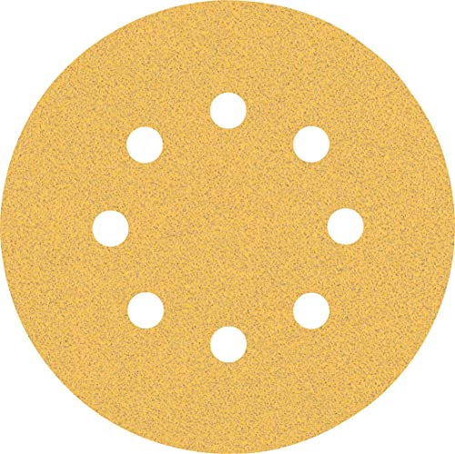 Bosch 50x Feuilles abrasives EXPERT C470 à 8 trous (pour Peinture sur bois, Bois dur, Ø 125 mm, Grain 80, Professional Accessoire Ponceuse excentrique,...