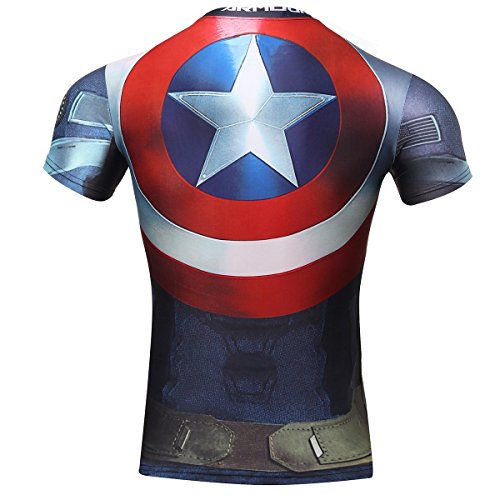 Camiseta masculina Red Plume de compressão esportiva fitness super-herói corrida manga curta, Armor+