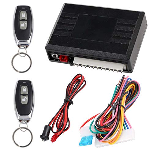 JX-SHOPPU キーレスエントリー 後付キット IR100 アンサーバック ダミーセキュリティー12V ドアロック 車 セキュリティ LED ロック Car Keyless Entry System