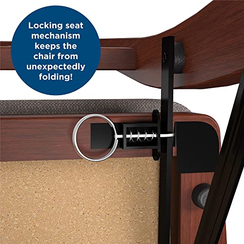 Coscoproducts Cosco Mission Back Solid Wood Folding Chair With Thick Fabric Padded, Walnut, 2-Pack, Triple Braced With Locking Mechanism, For Everyday Dining Or Extra Seating #TOP4