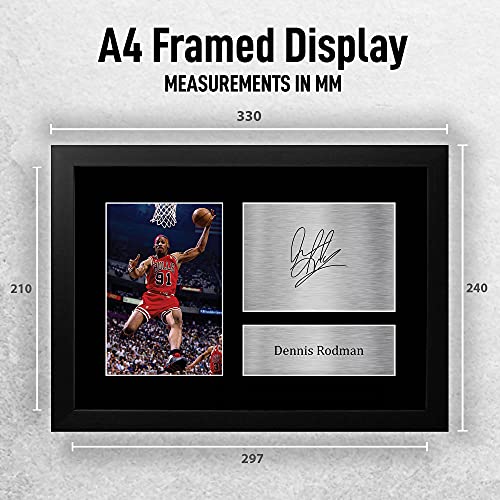 HWC Trading Dennis Rodman Chicago Bulls Gifts Printed Signed Autograph Picture for American Rules Football Memorabilia Fans - A4 Framed - Image 2