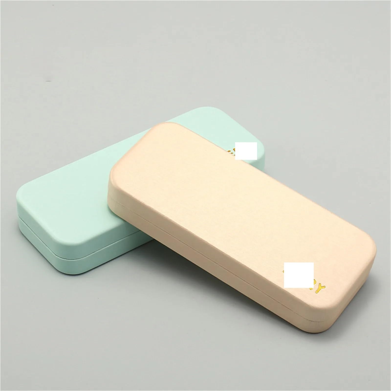 Scatola for occhiali in pelle semplice da 2 pezzi Custodia for sole portatile quadrata in metallo for donna uomo unisex Per Donna Uomo