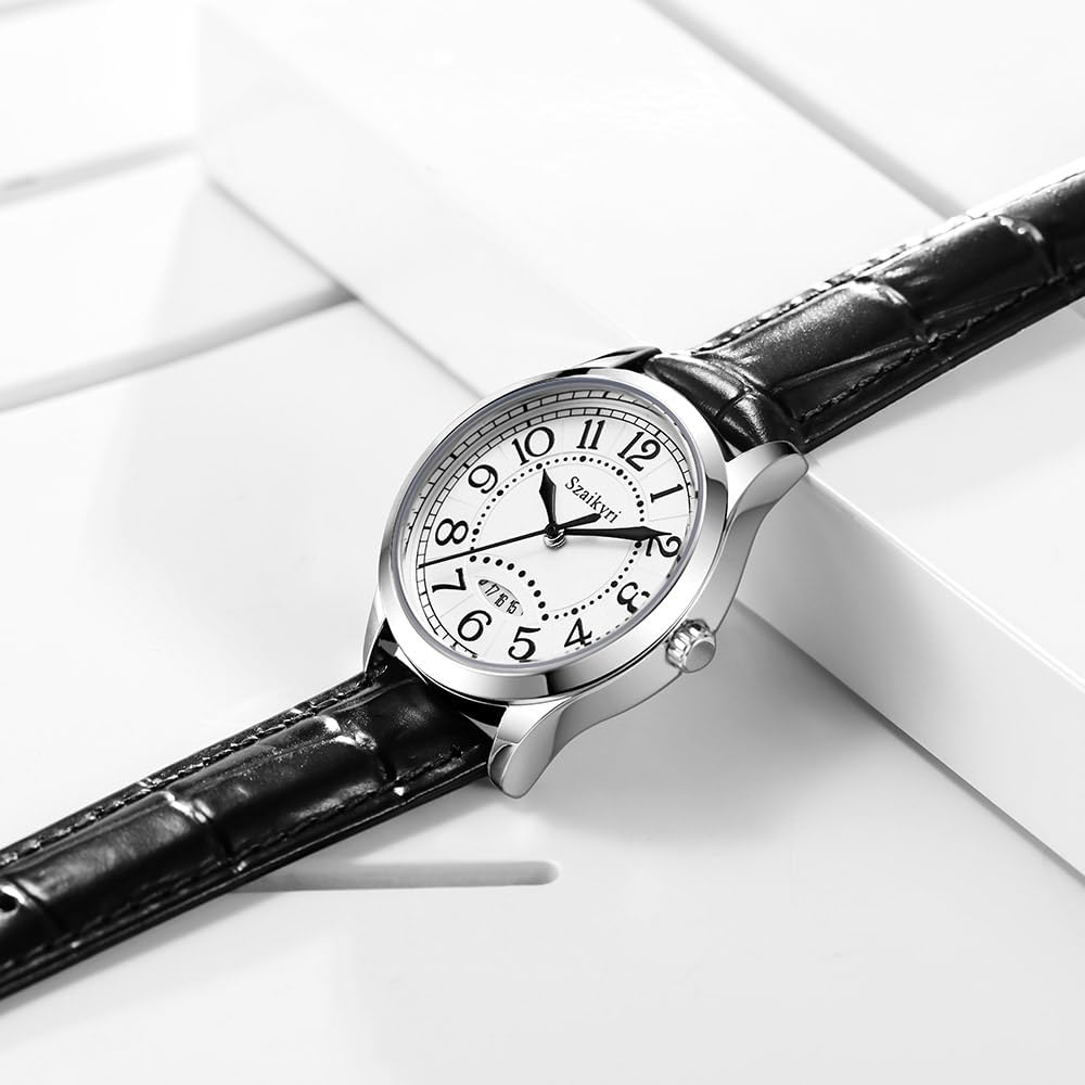 Classic Watch for Women with Easy Read Time Arabic Numerals Ladies Watch with Calendar Water Resistant - Image 5