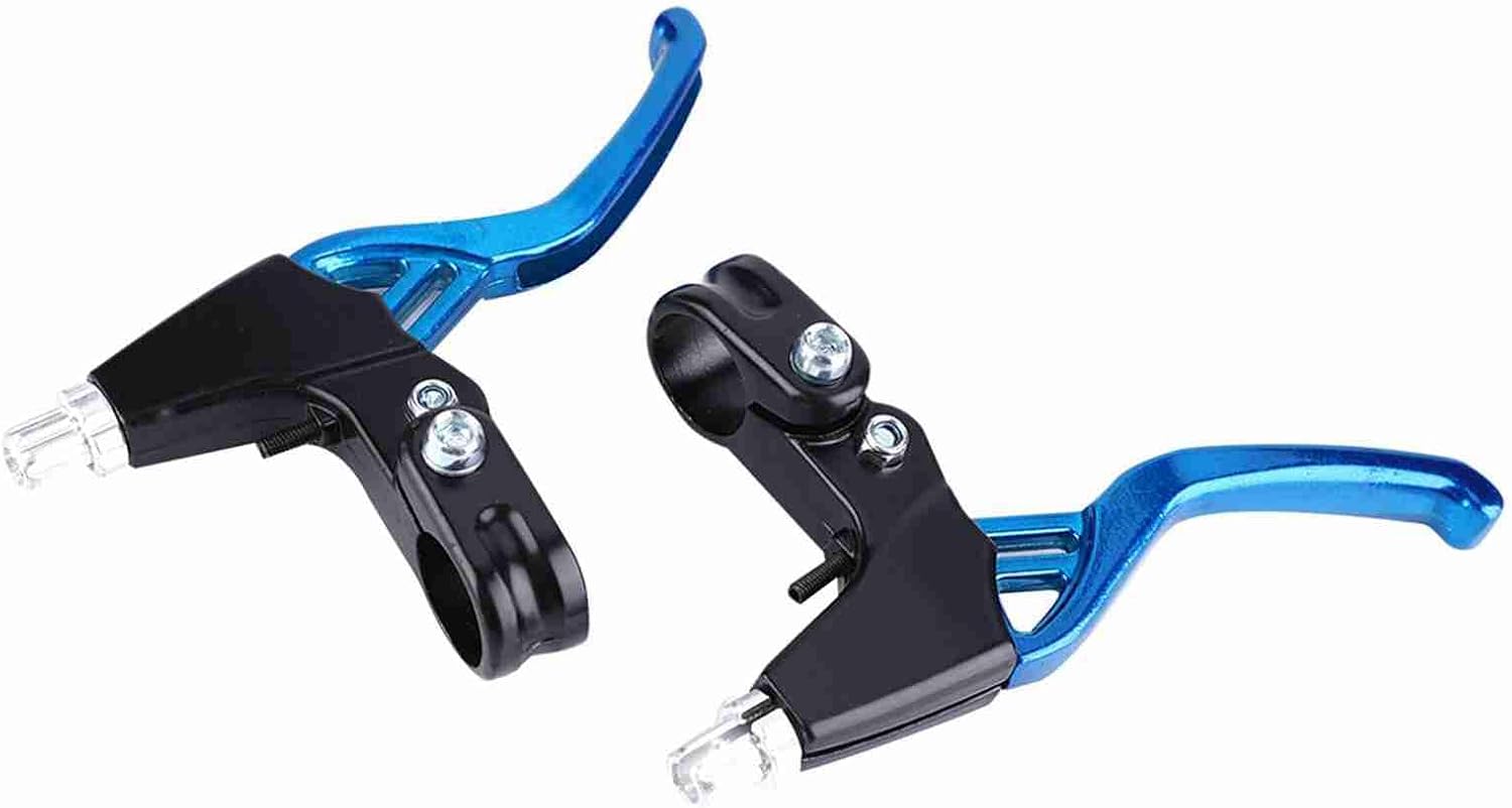 2.2cm Mountain Brake Levers, Aluminum Alloy Handlebar Brake Handle for Road Bike, BMX, Cycling (Blue)
