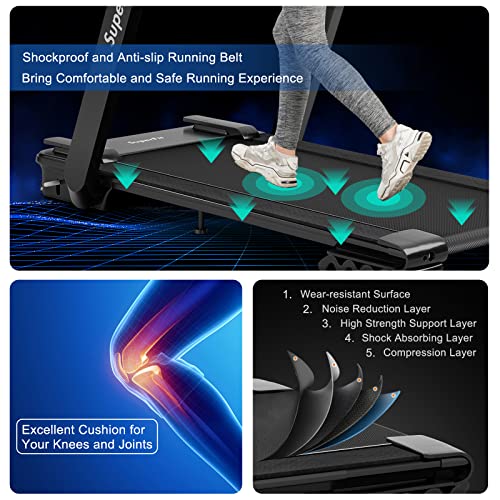 Image of GYMAX Folding Treadmill, 4HP Running Machine with LED Touch Screen, Smart APP Connection, Free Installation Fitness Workout Treadmill for Home Gym