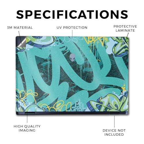Image of Glossy Glitter Laptop Skin Compatible with Alienware M16 R2 (2024) - CyanTag - Premium 3M Vinyl Protective Wrap Decal Cover - Easy to Apply | Crafted in The USA by MightySkins