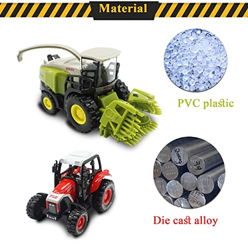 Otonopi Farm Tractor Toys, Push And Go Farm Truck Harvester With Trailers And Farm Tanker And Oil Tank Farming Toys Vehicles Set For Boys Kids Toddler Gift #TOP4