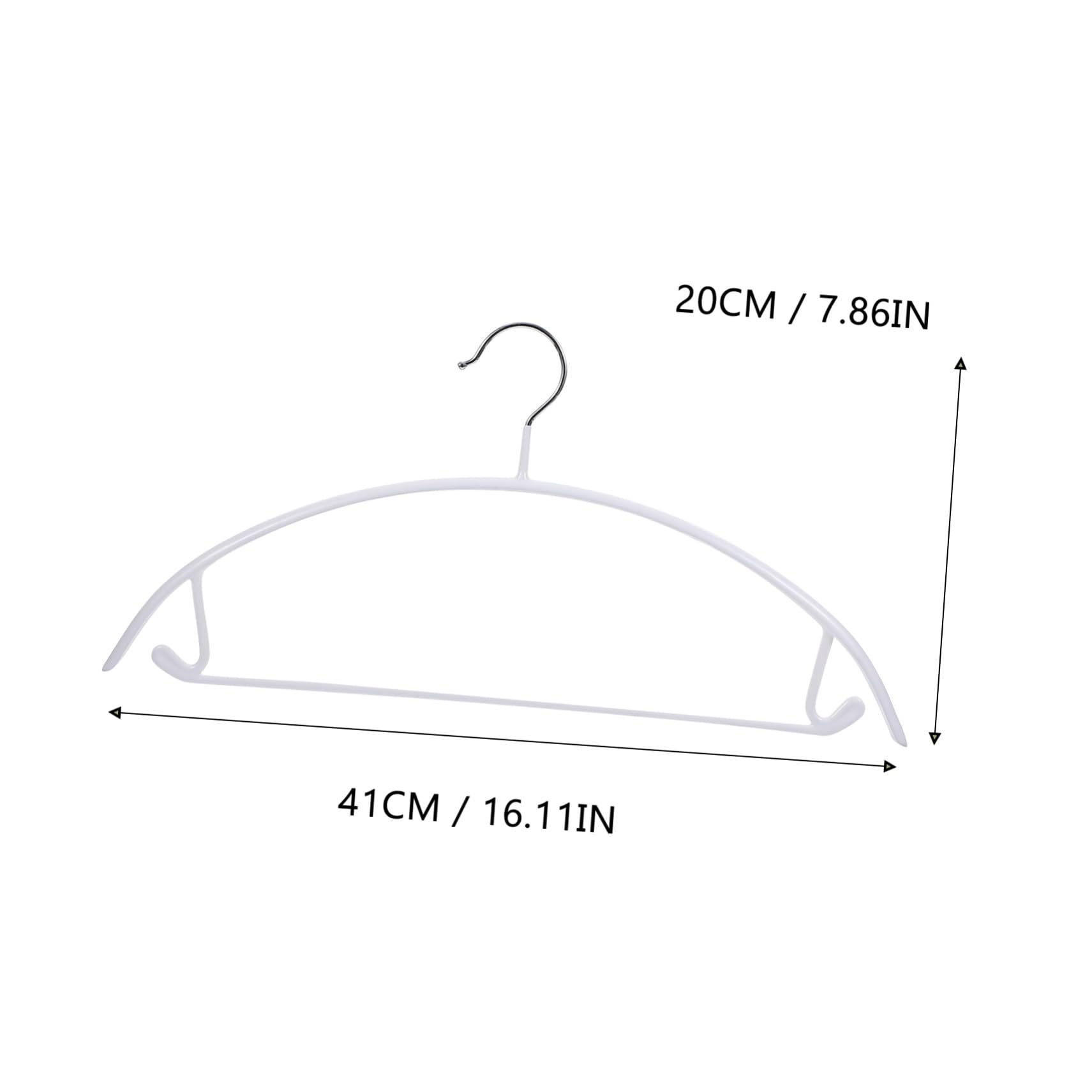 Grucce in Pvc Ferro Semicircolari 10 Pezzi, Antiscivolo, 8kg per Armadio | Bianco, Ganci su Entrambe le Estremità, per Gonne e Gilet, Uso Invernale, Confezione da 10 Pezzi