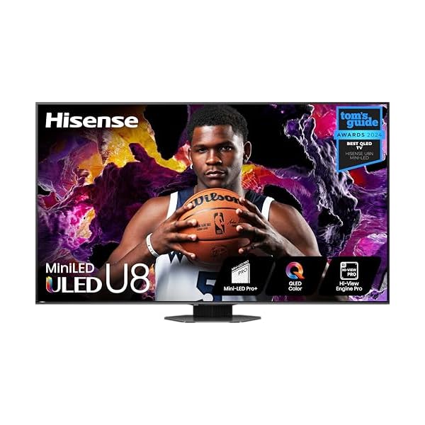 Hisense 65-Inch Class U8 Series Mini-LED ULED 4K UHD Google Smart TV (65U8N, 2024 Model) – QLED, Native 144Hz, Full Array Local Dimming, Game Mode Pro, Alexa Compatibility