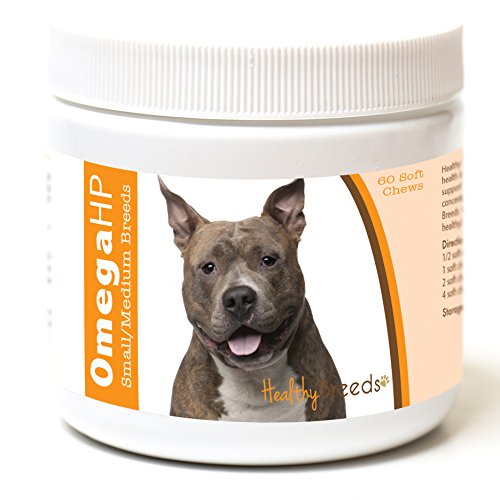 Image of Healthy Breeds American Staffordshire Terrier Omega HP Fatty Acid Skin and Coat Support Soft Chews 60 Count