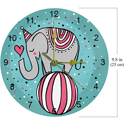 Horloge murale éléphant de cirque pour décoration d'intérieur